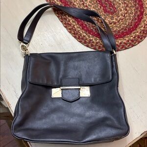 Henri Bendel Black Leather Shoulder Bag